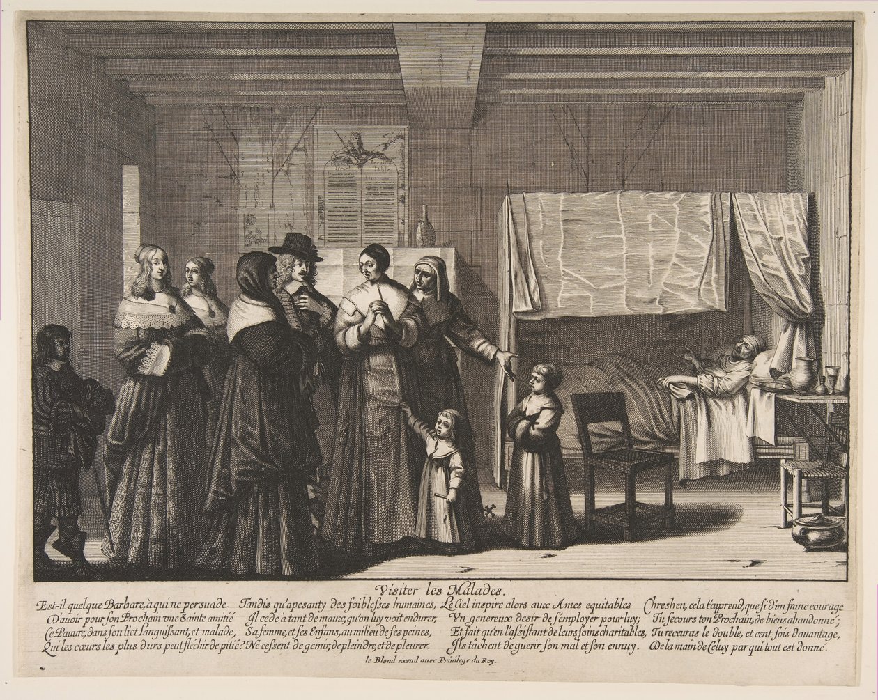 Visitando os doentes. de Abraham Bosse
