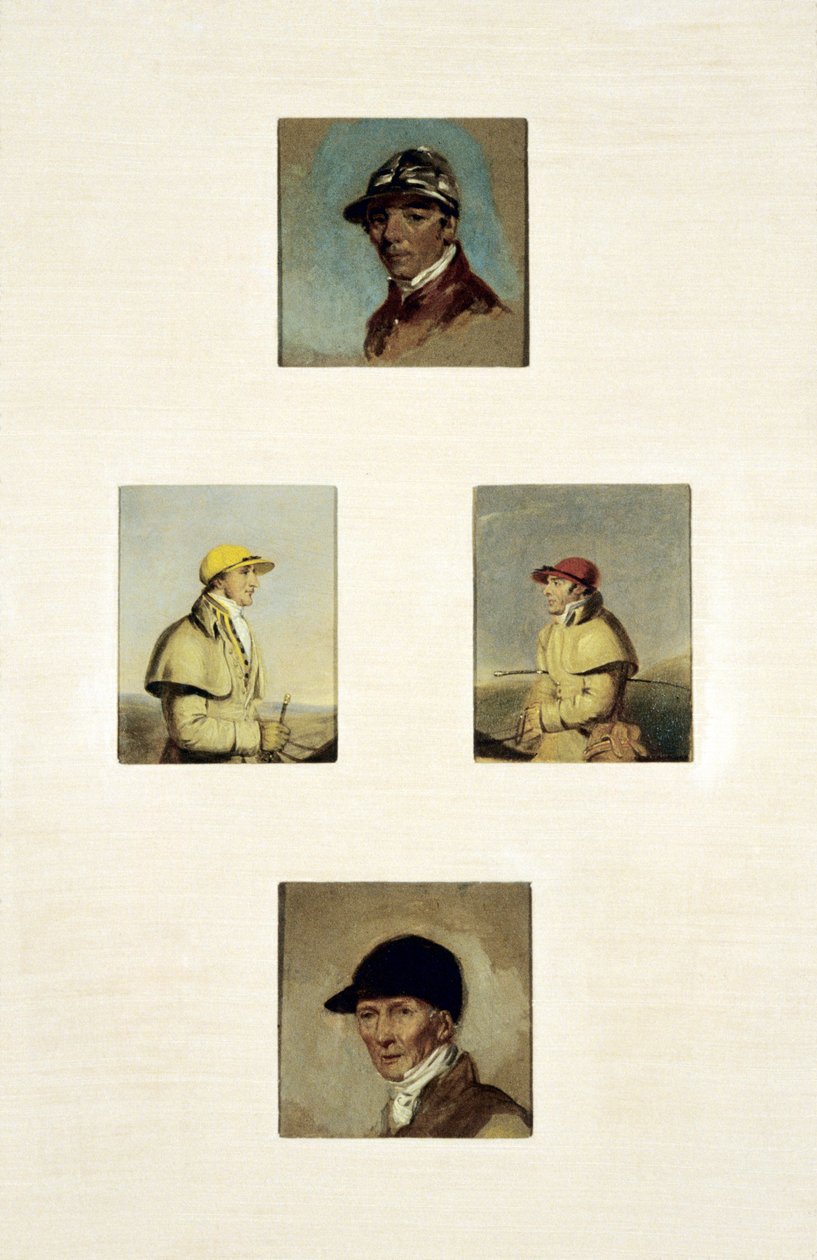 Estudos de Jockeys (óleo sobre tela) de Abraham Cooper