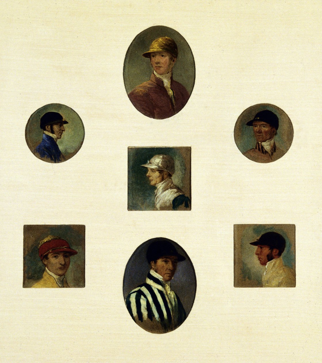 Estudos de Jockeys, c.1830 (óleo sobre tela) de Abraham Cooper