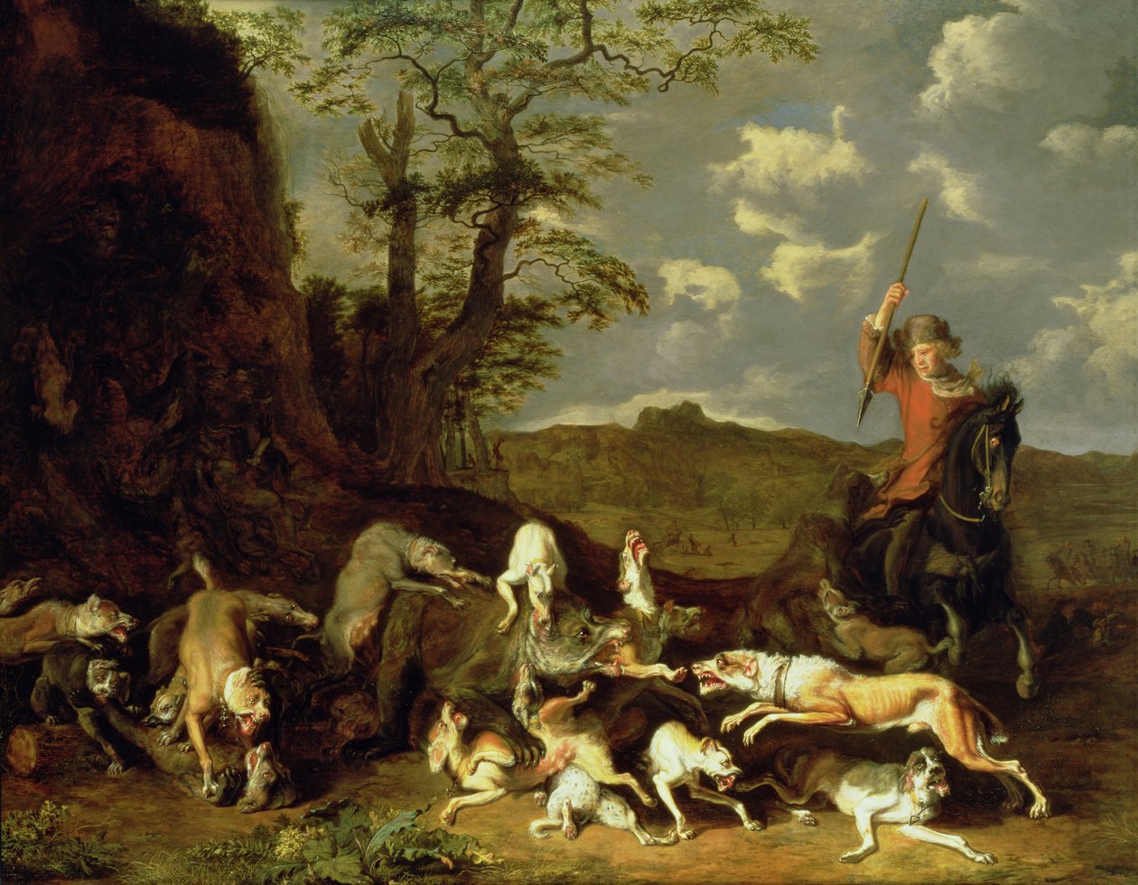 Uma caçada ao urso, 1655 de Abraham Danielsz. Hondius