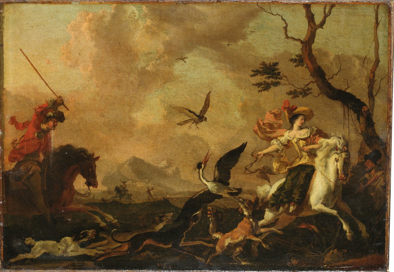 Uma festa de falcoaria de Abraham Danielsz. Hondius