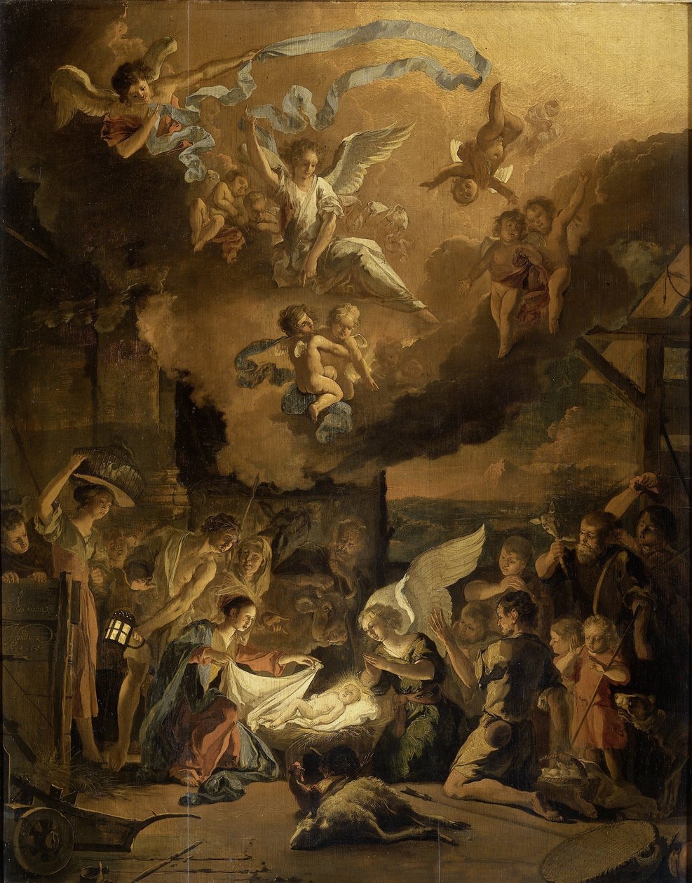 A Adoração dos Pastores de Abraham Danielsz. Hondius
