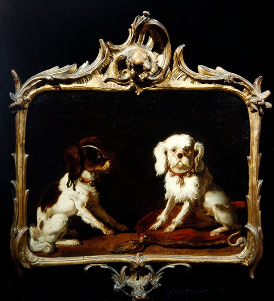 Dois cães de estimação (óleo sobre tela) de Abraham Danielsz. Hondius
