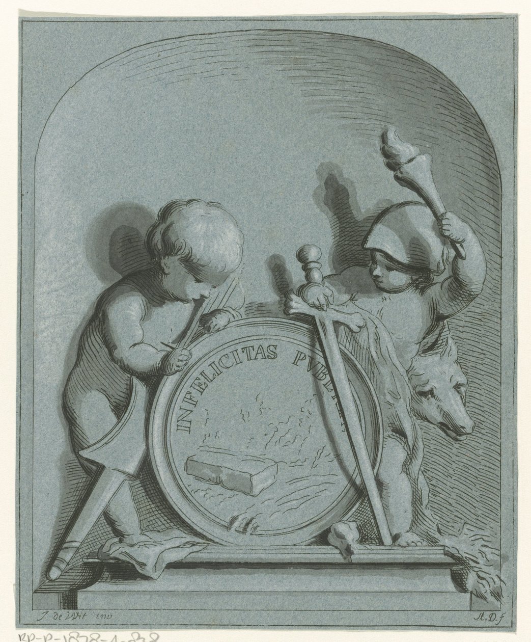 Alegoria com dois putti de Abraham Delfos