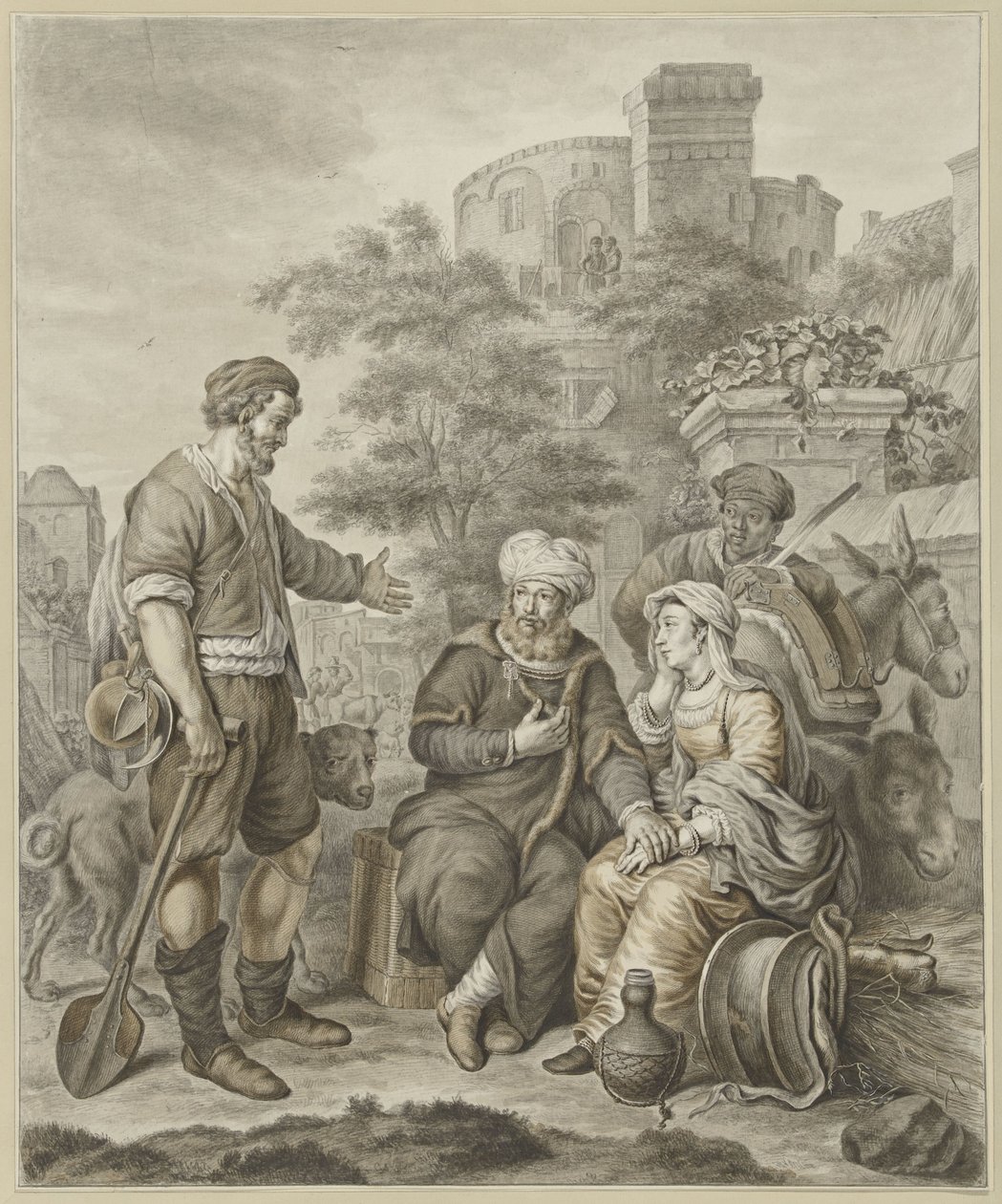 O Levita e a sua concubina em Gibeah de Abraham Delfos