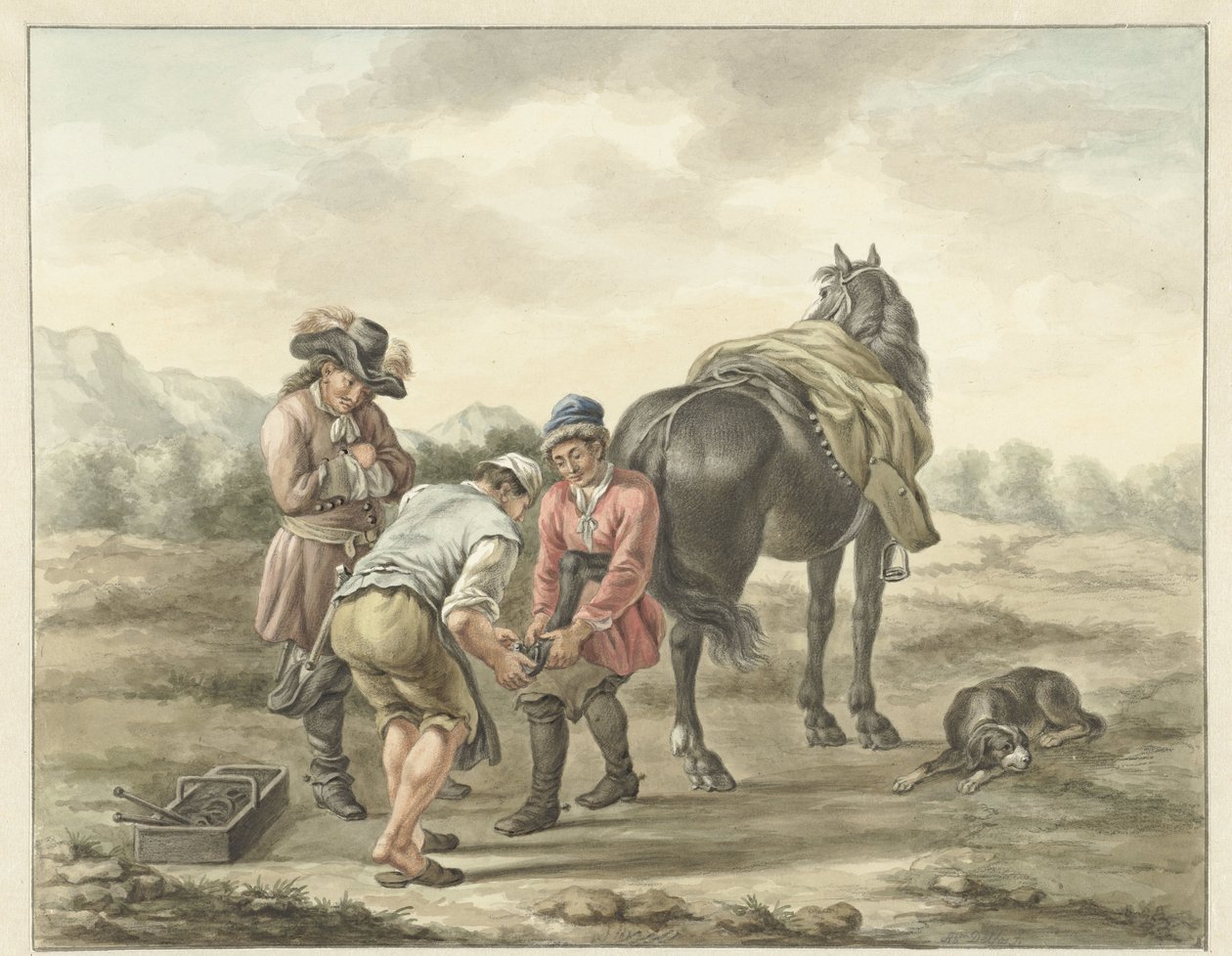 Agricultor na paisagem de Abraham Delfos