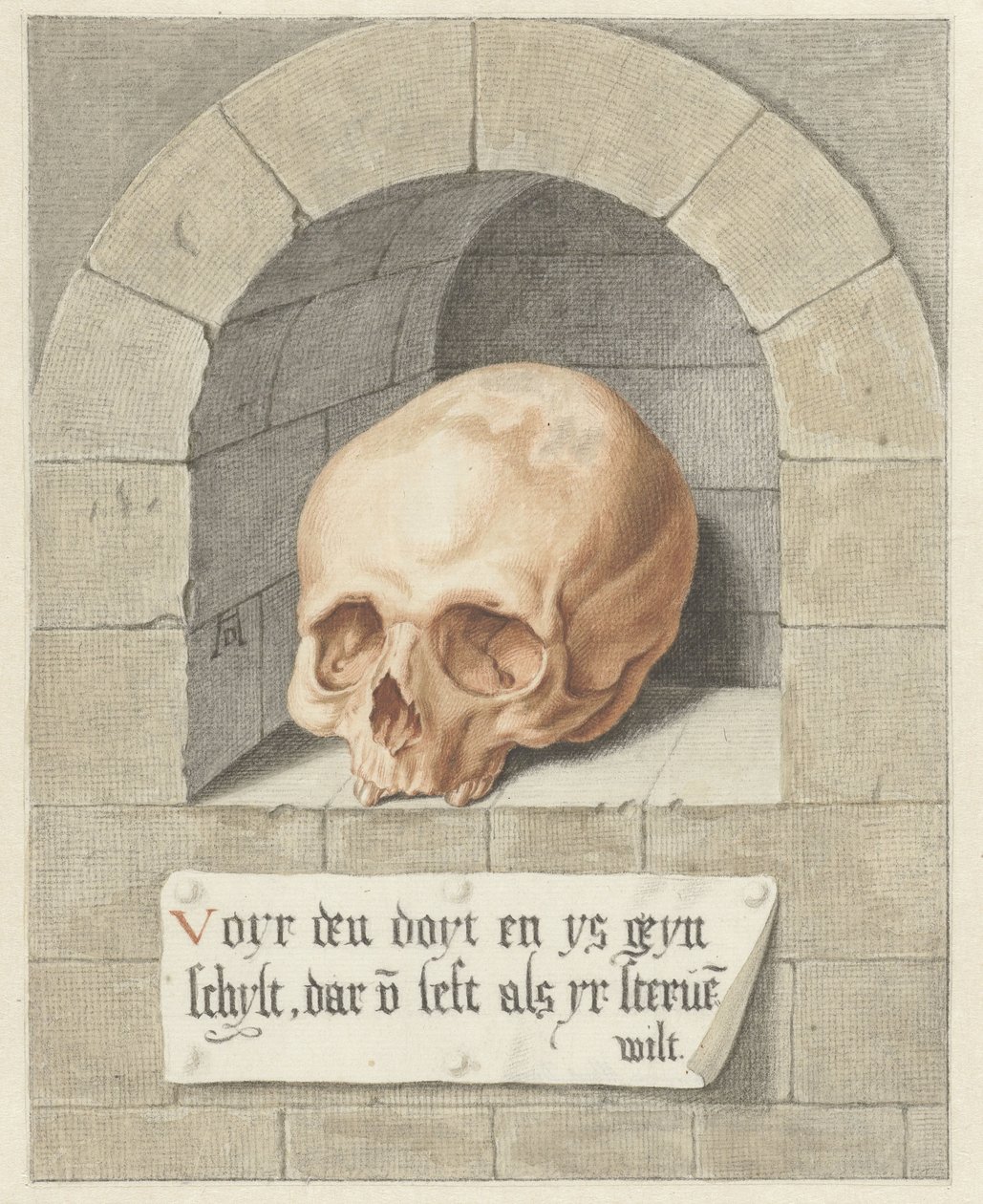 Crânio em um nicho de Abraham Delfos