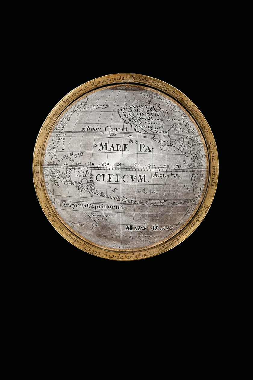 Dois globos terrestres e celestiais excepcionais, apoiados por Hércules e Atlas, Augsburgo, 1697-99 de Abraham Drentwett
