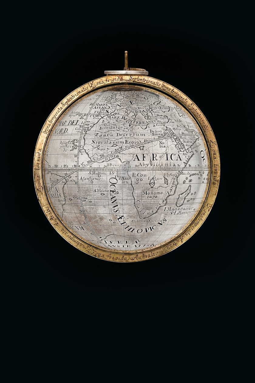 Dois globos terrestres e celestiais excepcionais, apoiados por Hércules e Atlas, Augsburgo, 1697-99 de Abraham Drentwett