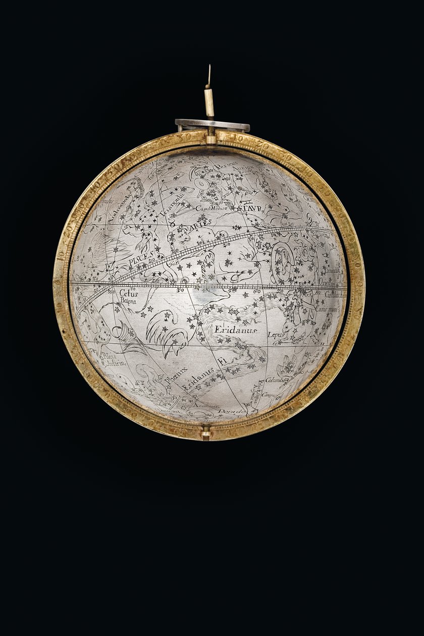 Dois globos terrestres e celestes excepcionais, apoiados por Hércules e Atlas, Augsburg, 1697-99 de Abraham Drentwett