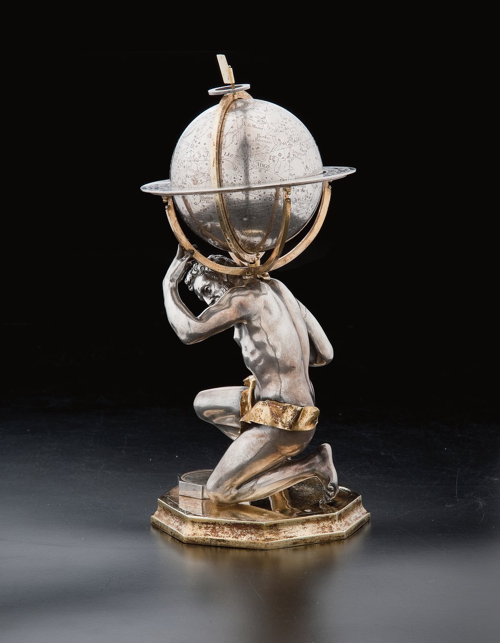 Dois globos terrestres e celestes excepcionais, apoiados por Hércules e Atlas, Augsburg, 1697-99 de Abraham Drentwett