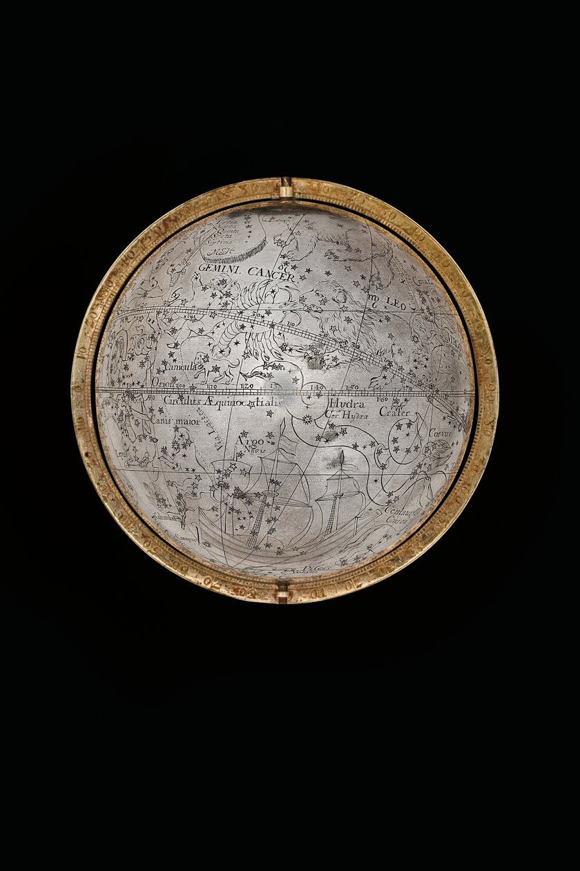 Dois globos terrestres e celestes excepcionais, apoiados por Hércules e Atlas, Augsburg, 1697-99 de Abraham Drentwett