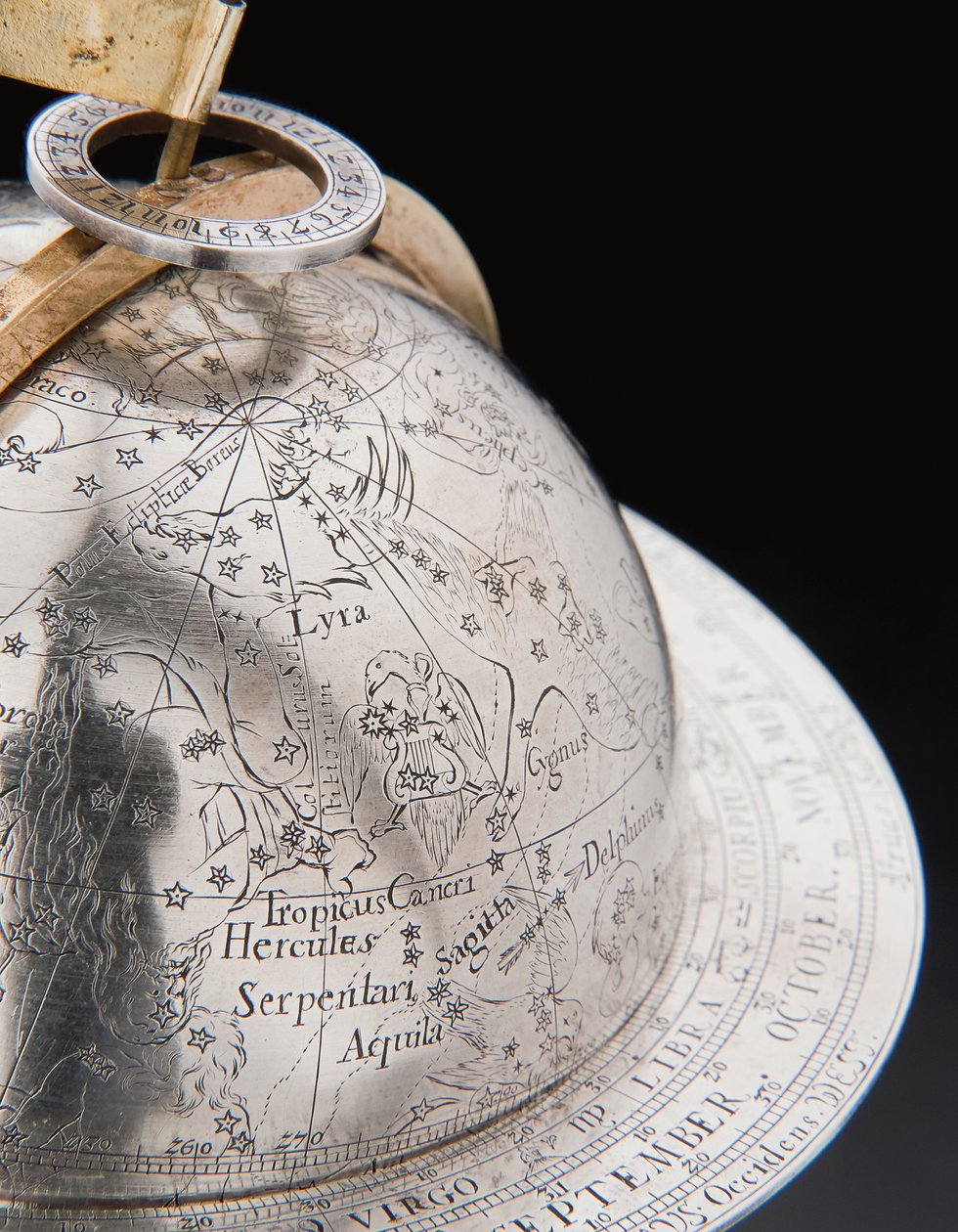 Dois globos terrestres e celestes excepcionais, apoiados por Hércules e Atlas, Augsburg de Abraham Drentwett