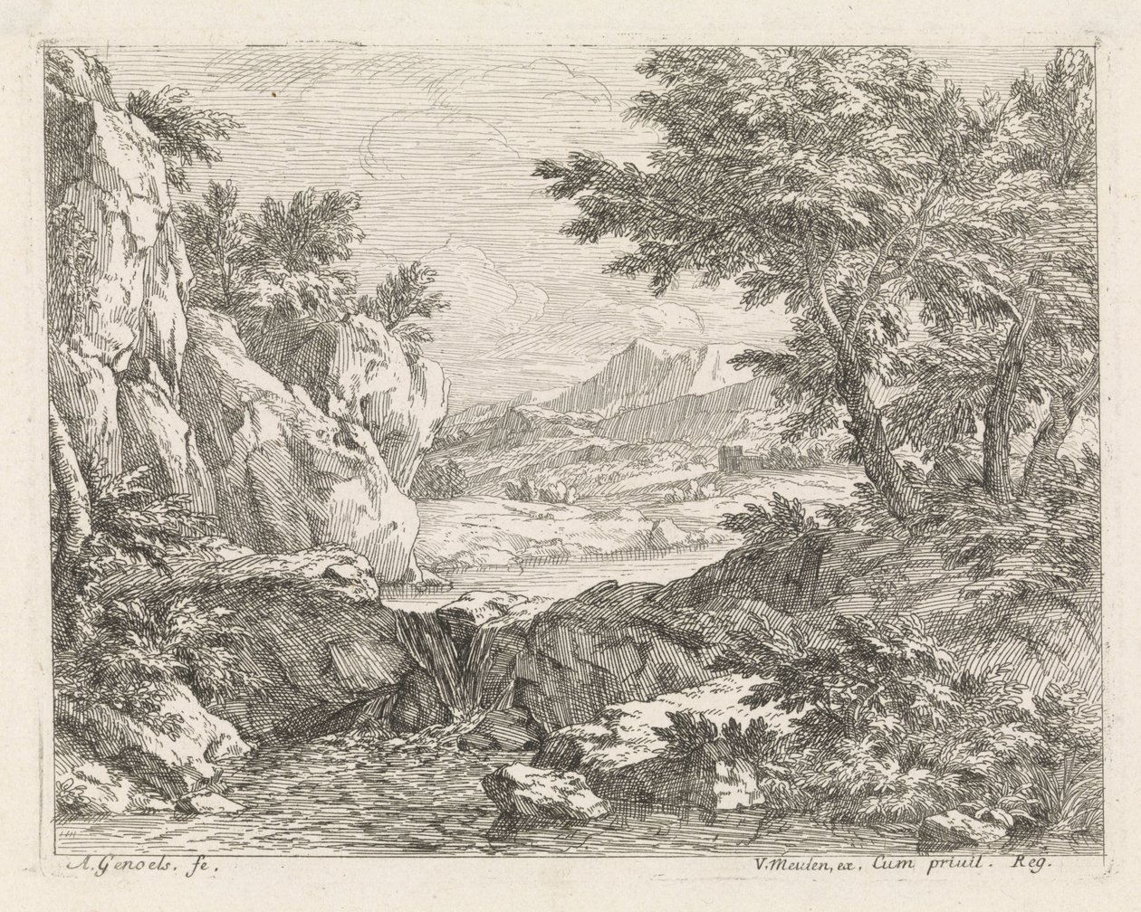 Terreno abandonado com rio Paisagens (título da série) de Abraham Genoels