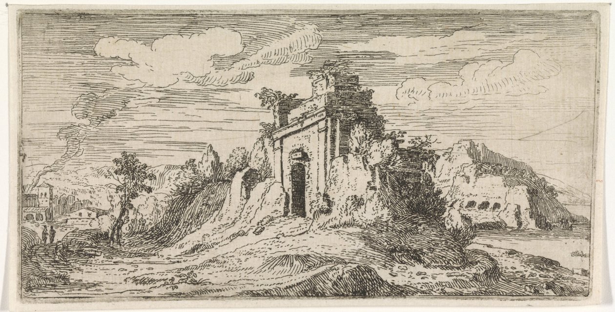 Paisagem com as ruínas de um portão de Abraham Genoels