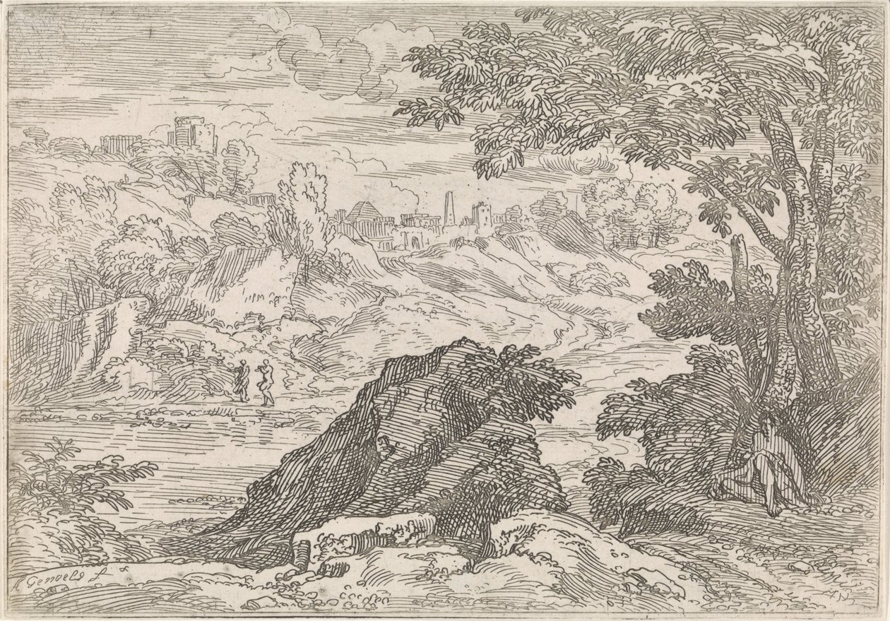 Paisagem com rio
Paisagens arcadianas (título da série) de Abraham Genoels