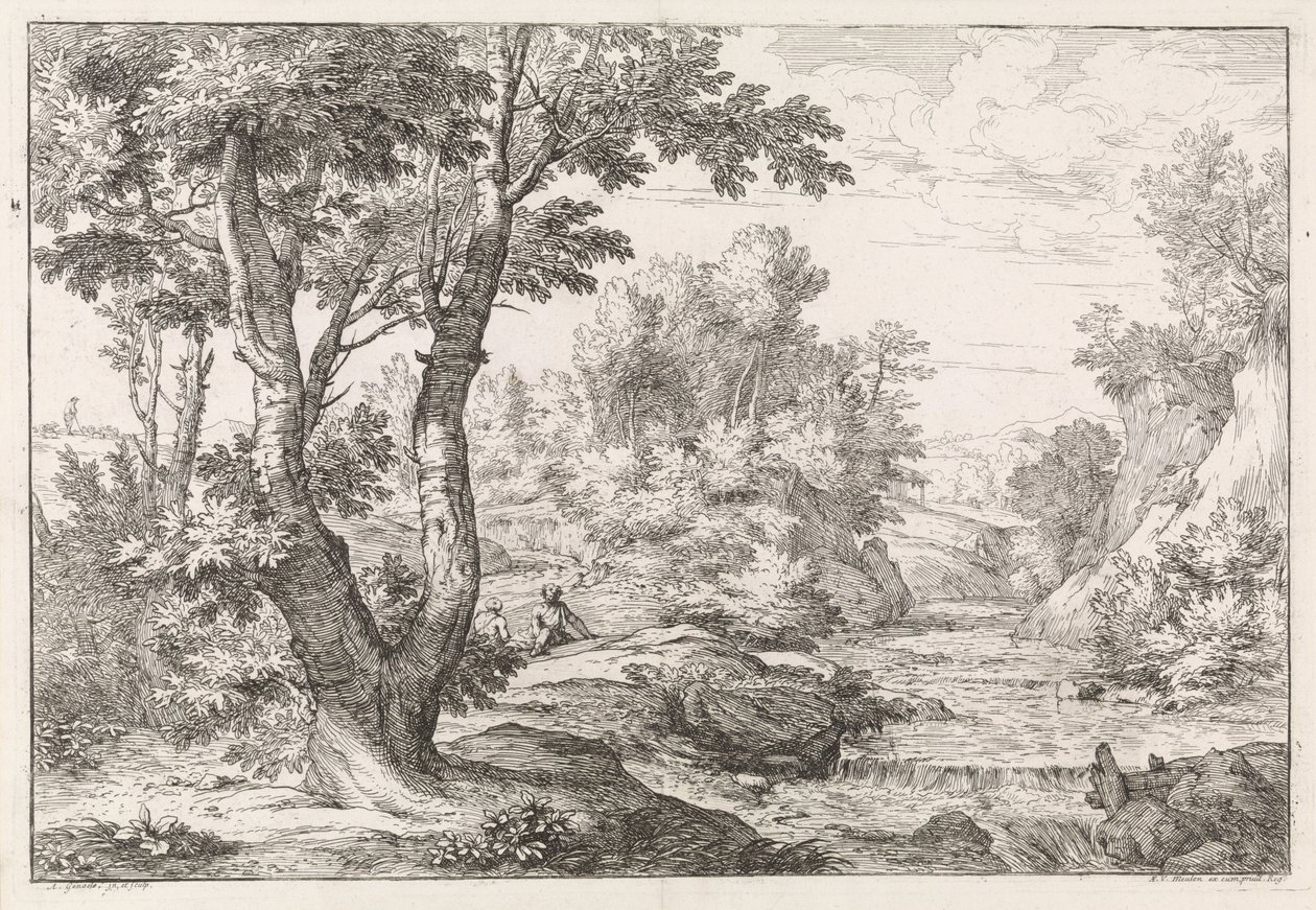 Paisagem com rio de Abraham Genoels