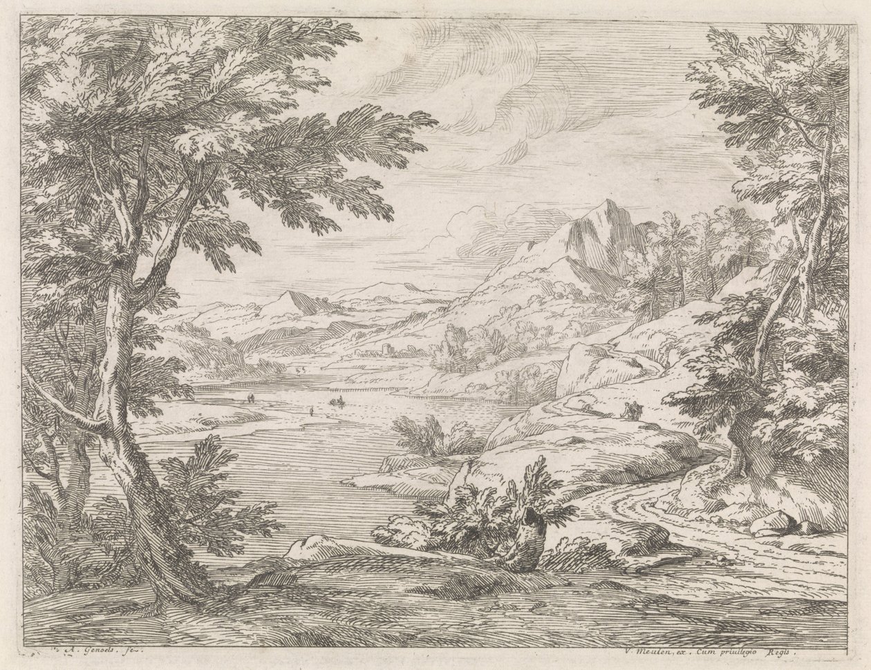 Paisagem fluvial com uma estrada
Paisagens fluviais (título da série) de Abraham Genoels