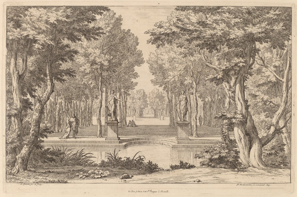 As duas estátuas de Abraham Genoels II after Adam Frans van der Meulen