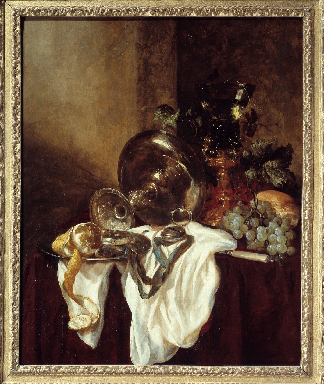 Pintura da taça de prata por Abraham Van Beyeren de Abraham Hendricksz van Beyeren