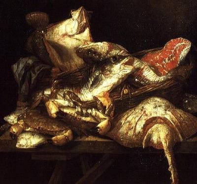 O peixe exibir de Abraham Hendricksz van Beyeren
