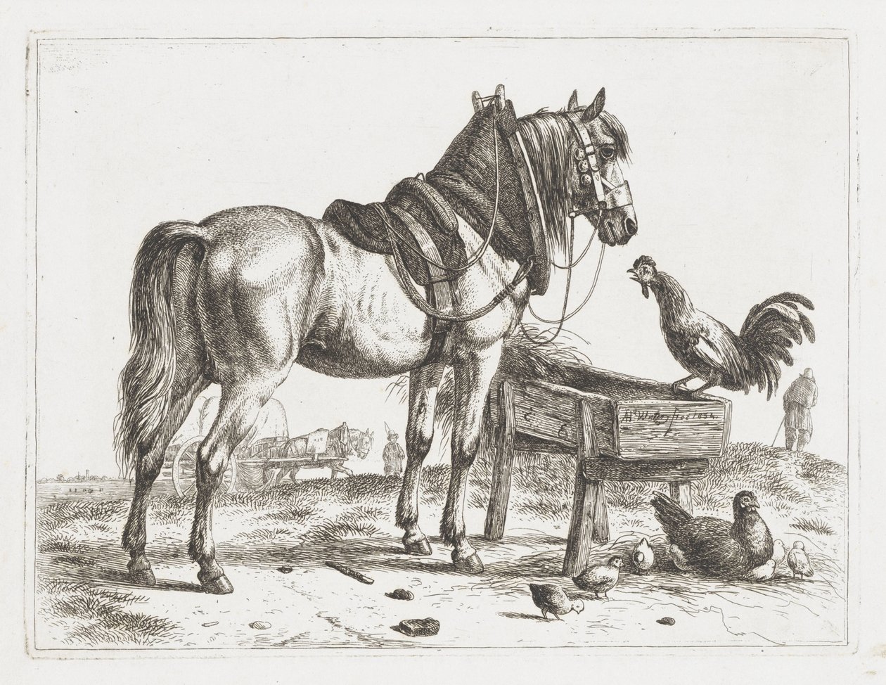 Cavalo em um alimentador de Abraham Hendrik Winter