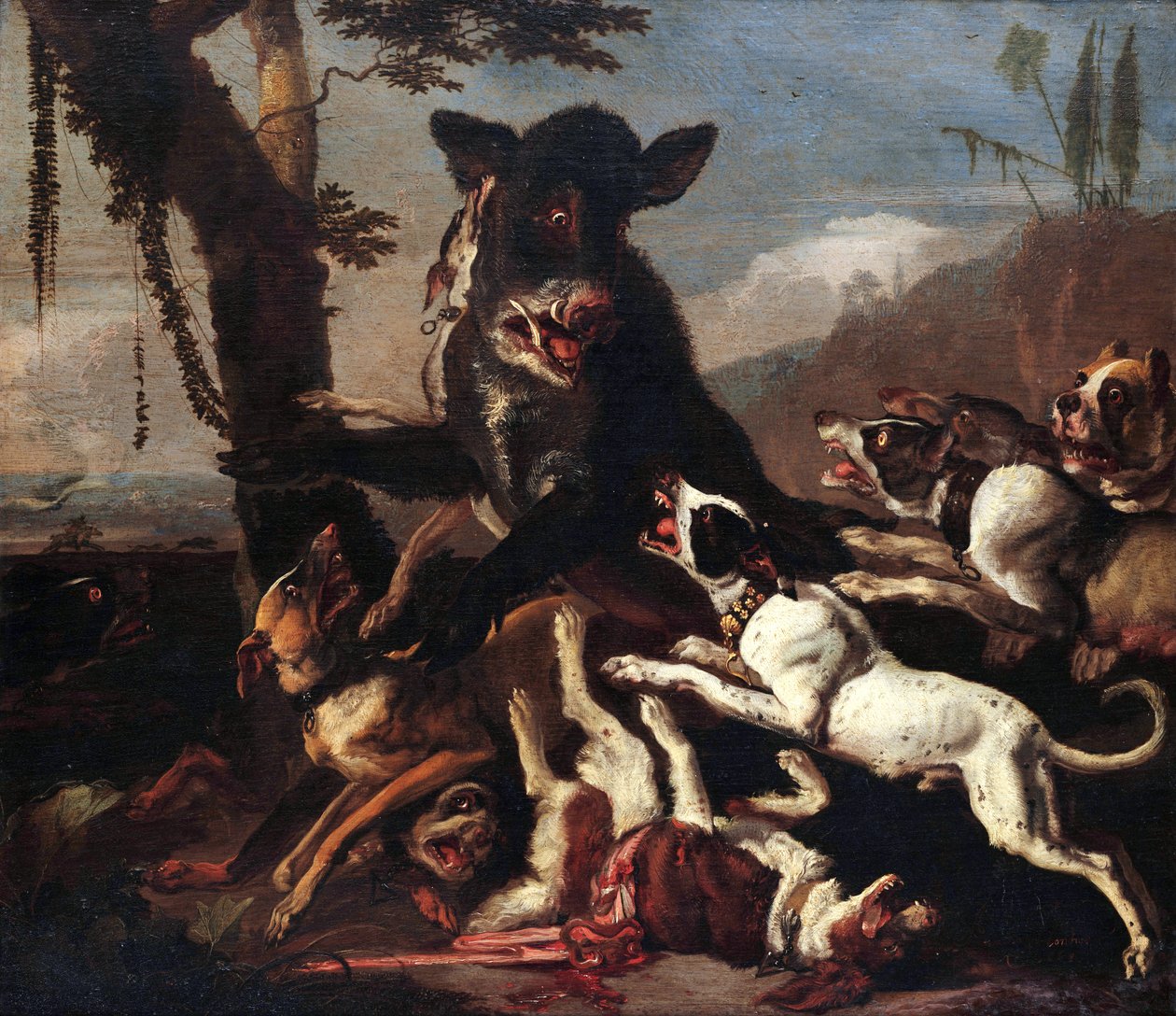 Caça ao javali de Abraham Hondius