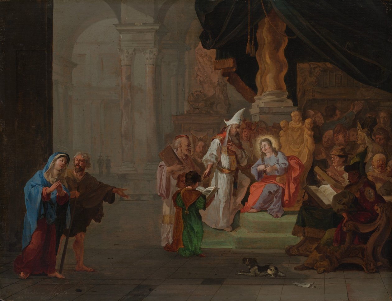 Cristo entre os Doutores, 1668. de Abraham Hondius