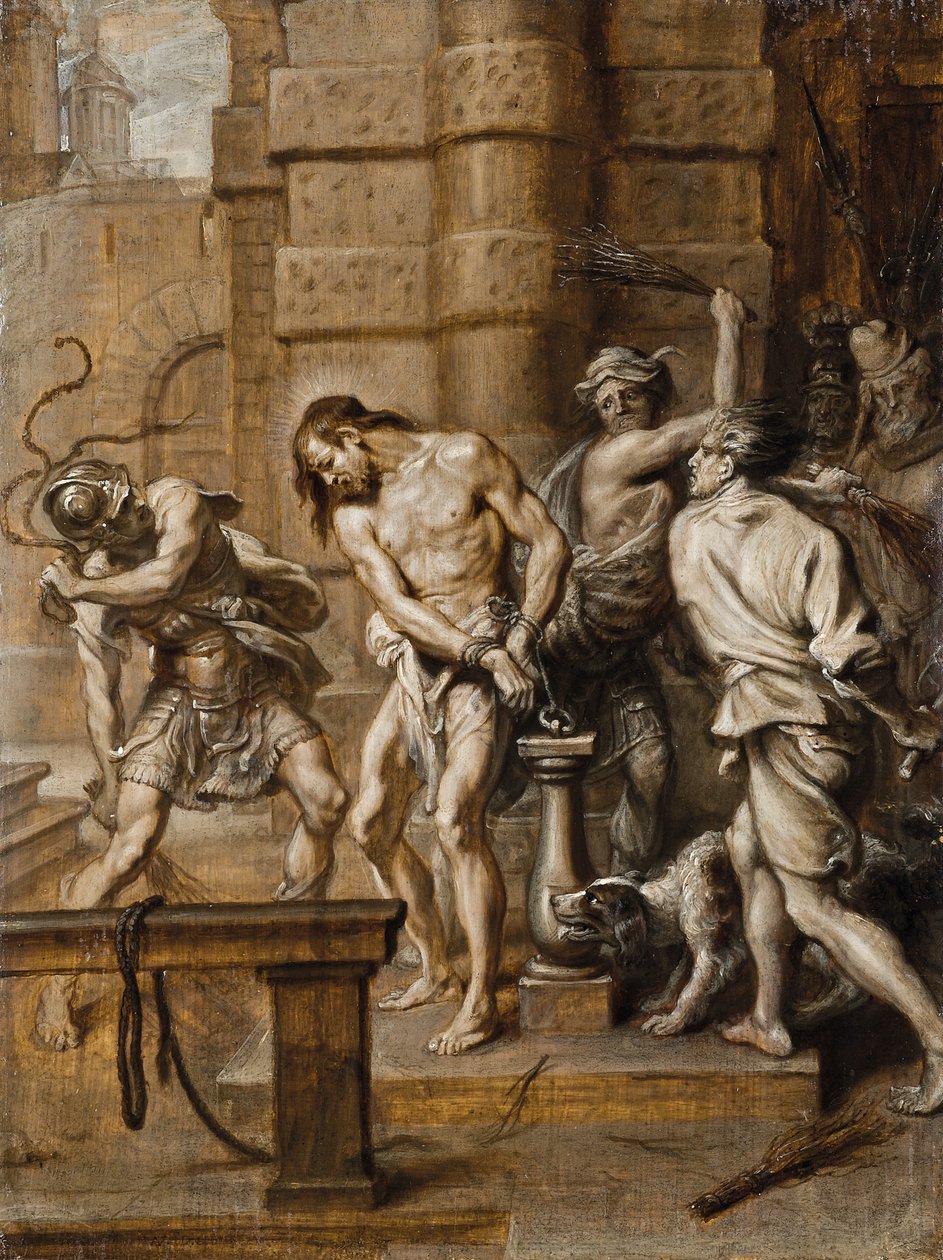 A flagelação, em brunaille de Abraham Jansz. van Diepenbeeck