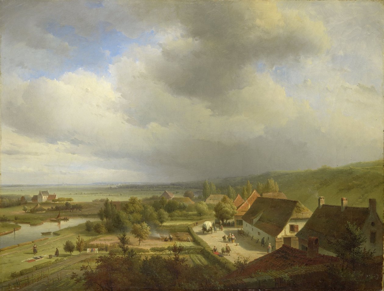 Vista do Ooijpolder de Abraham Johannes Couwenberg