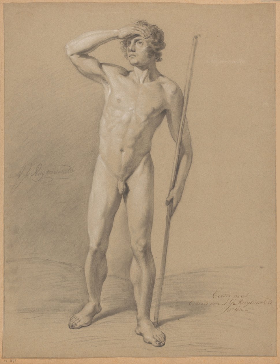 Nu masculino em pé, visto de frente (1º prémio 1810) de Abraham Johannes Ruytenschildt