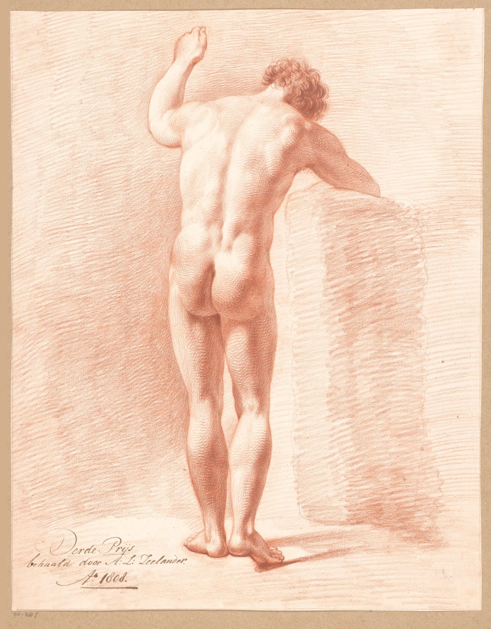 Nu masculino de pé, visto por trás (3º prémio 1808) de Abraham Lion Zeelander