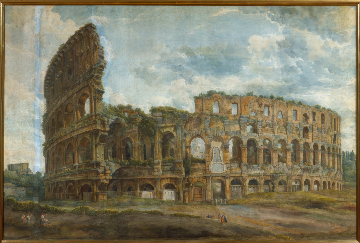 Vista exterior do Coliseu de Roma de Abraham Louis Rodolphe Ducros