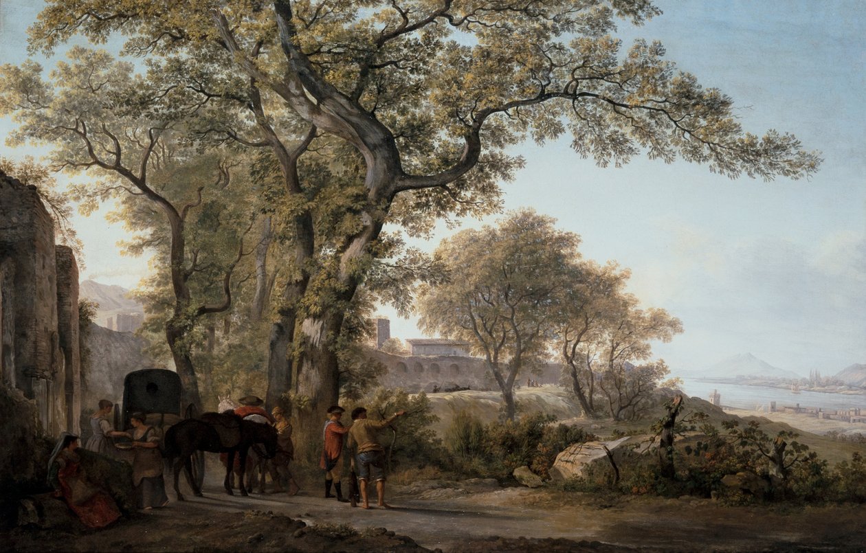 Par: A Via Appia com vista para a baía de Gaeta e o Circe Felsen de Abraham Louis Rudolph Ducros