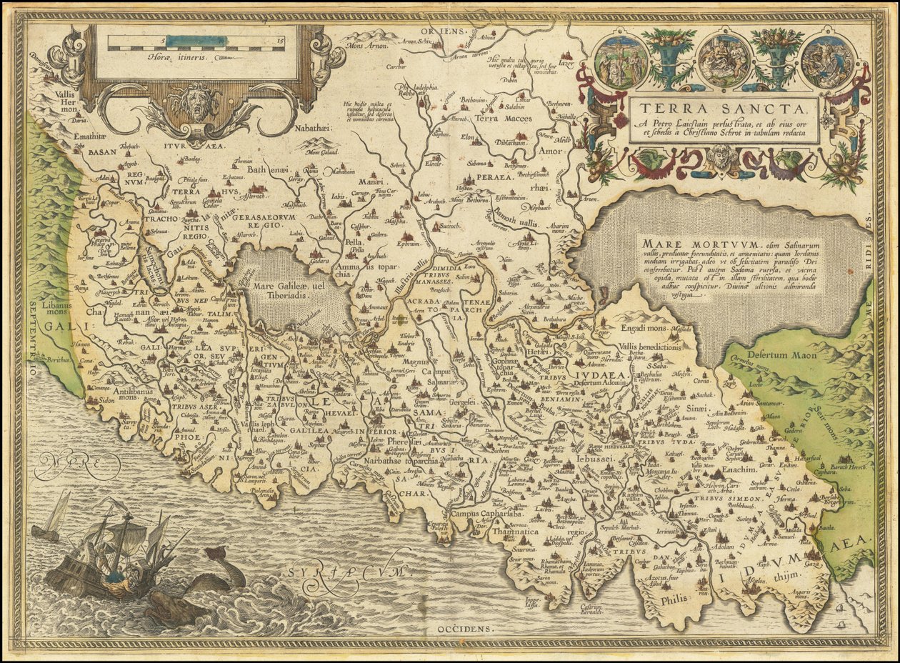 Mapa de 1584 - Terra Sancta, a Petro Laicstain perlustrata, et ab eius ore et schedis a Christiano Schrot in tabulam redacta de Abraham Ortelius