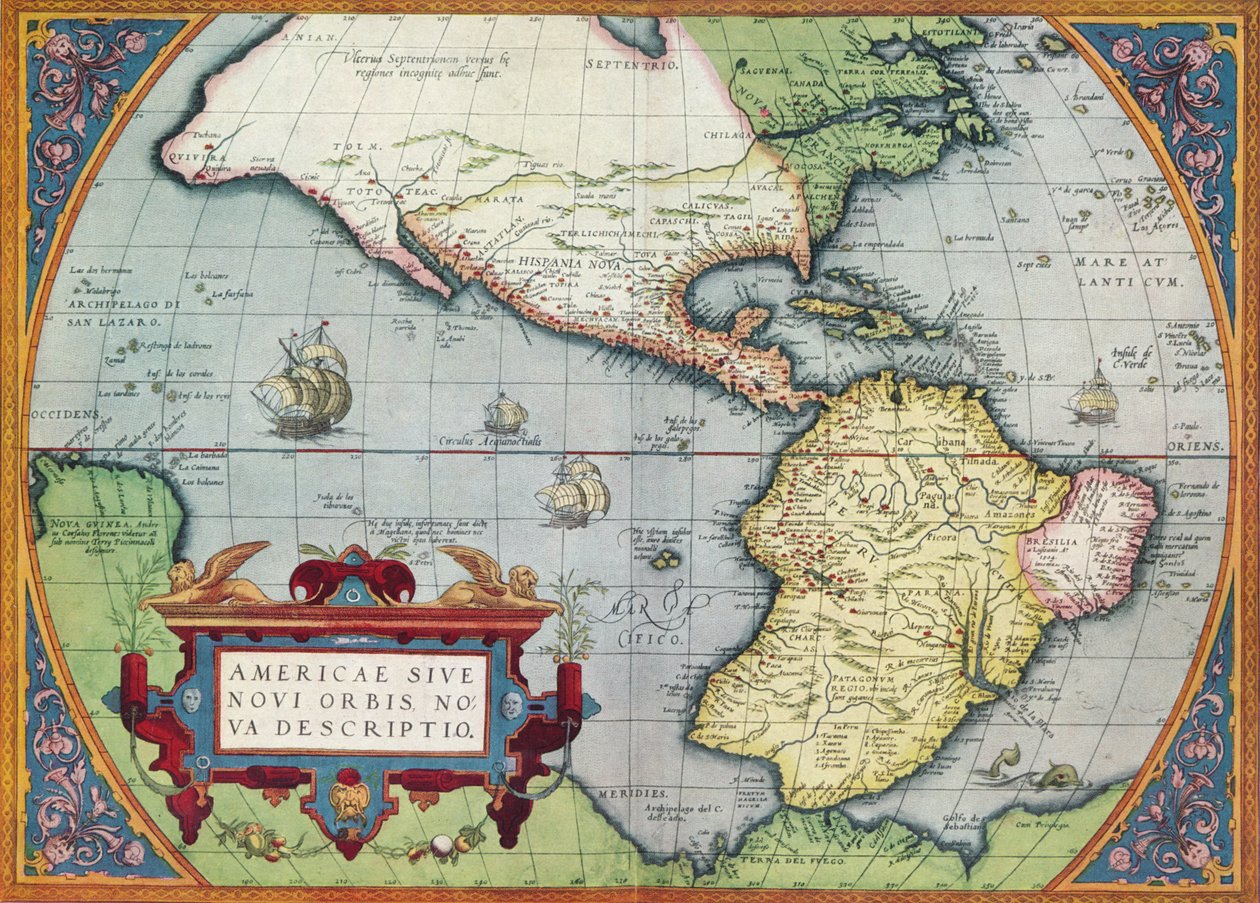 América, ou o Novo Mundo: Do Theatrum Orbis Terrarum por Abraham Ortelius, 1570, 1570, 19 de Abraham Ortelius
