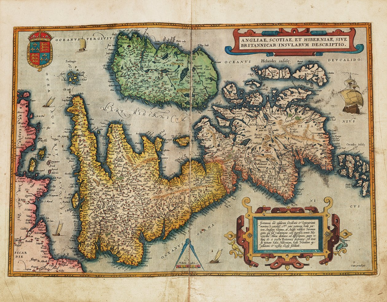 Angliae, Scotiae, et Hiberniae, sive Britannicar: Insularum descriptio (Inglaterra, Escócia e Irlanda, também conhecidas como Ilhas Britânicas) de Abraham Ortelius