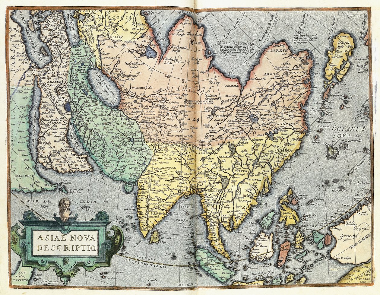 Ásia, 1592 de Abraham Ortelius