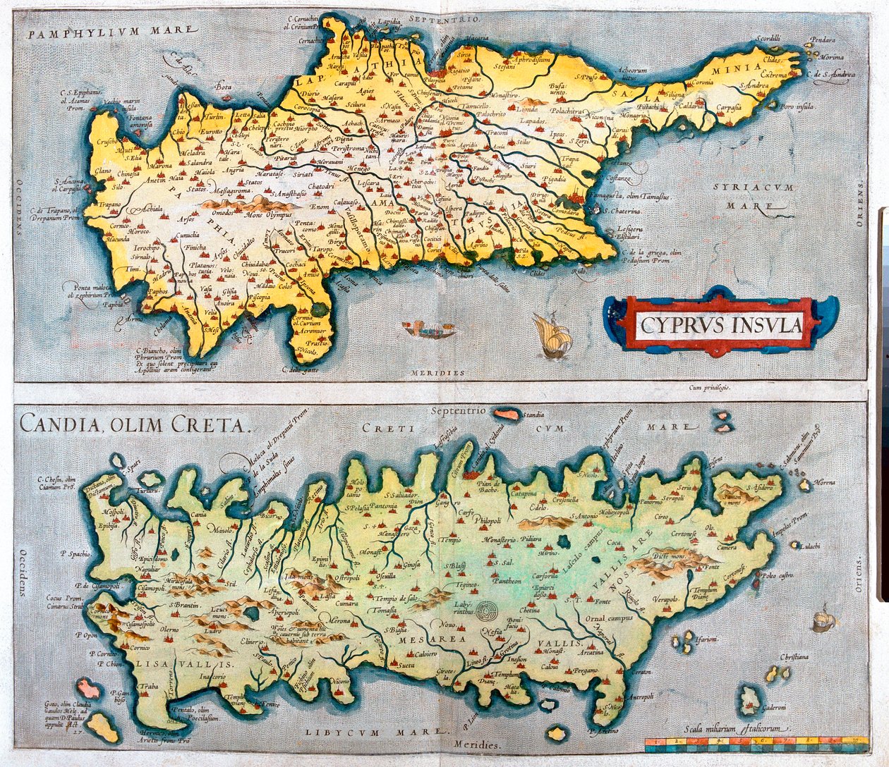 Chipre, Creta, Chipre, Grécia de Abraham Ortelius