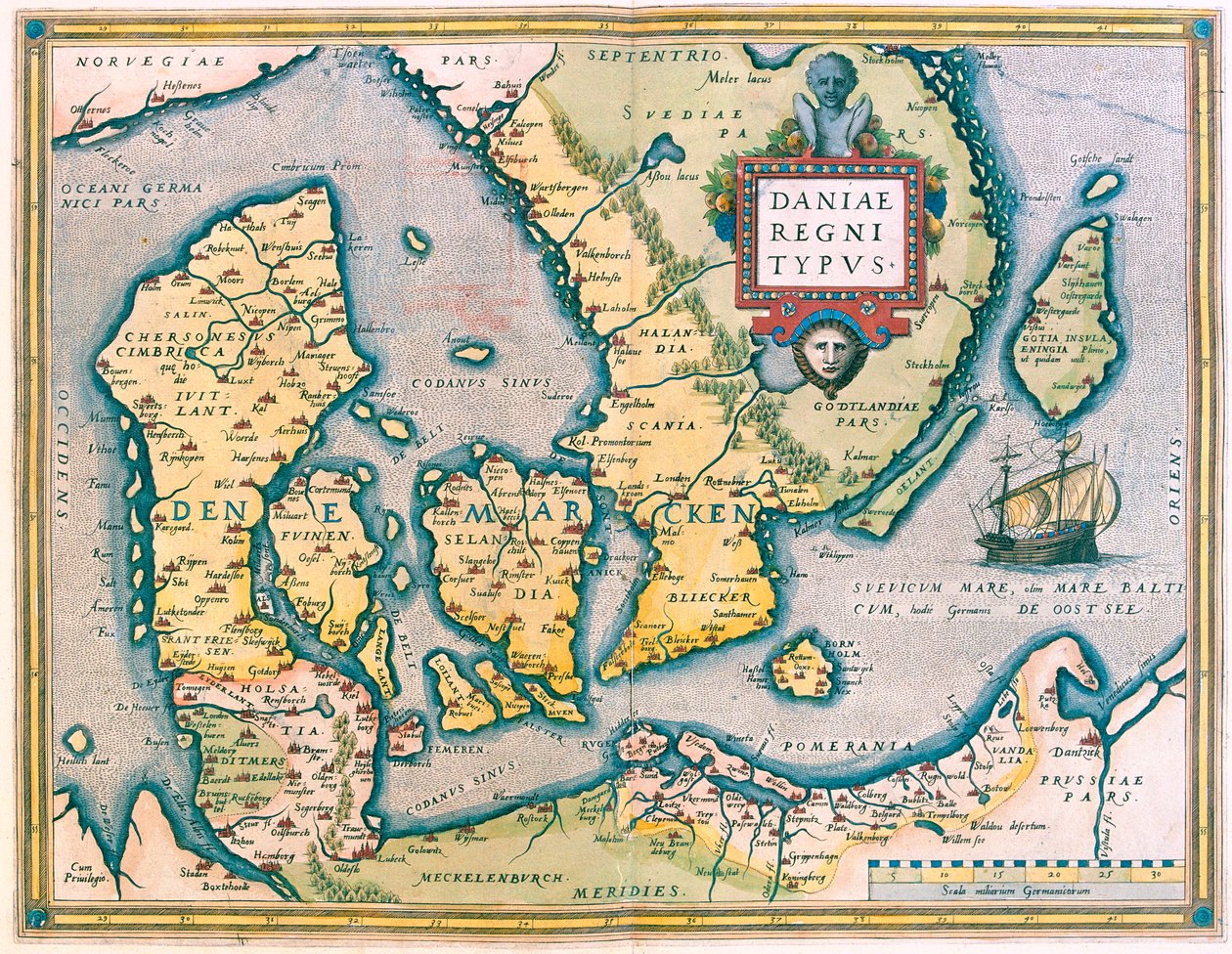 Dinamarca, Sul da Suécia de Abraham Ortelius