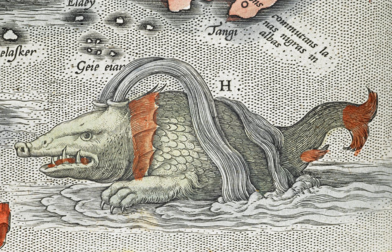 Detalhe de um monstro marinho, de 
