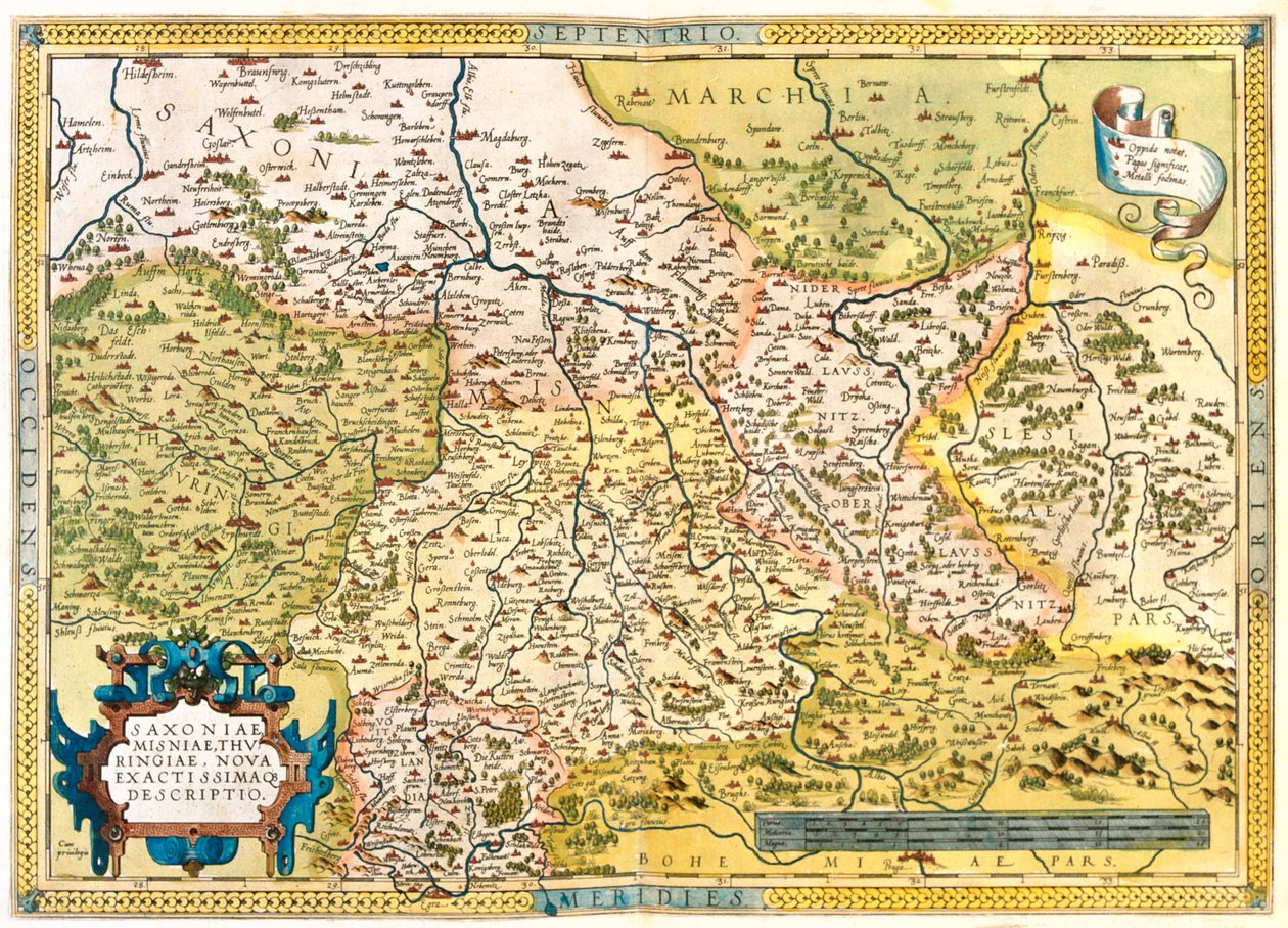 Alemanha (Estado: Baixa Saxónia, Saxónia-Anhalt, Brandeburgo, Berlim, Hesse, Turíngia, Saxónia, Baviera), República Checa (Região: Liberec, Boémia Central, Praga, Ústí nad Labem, Plze, Karlovy Vary) de Abraham Ortelius