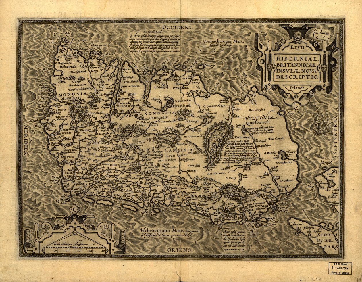 Hiberniae, Britannicae Insvlae nova descripto. LOC 99466749 de Abraham Ortelius