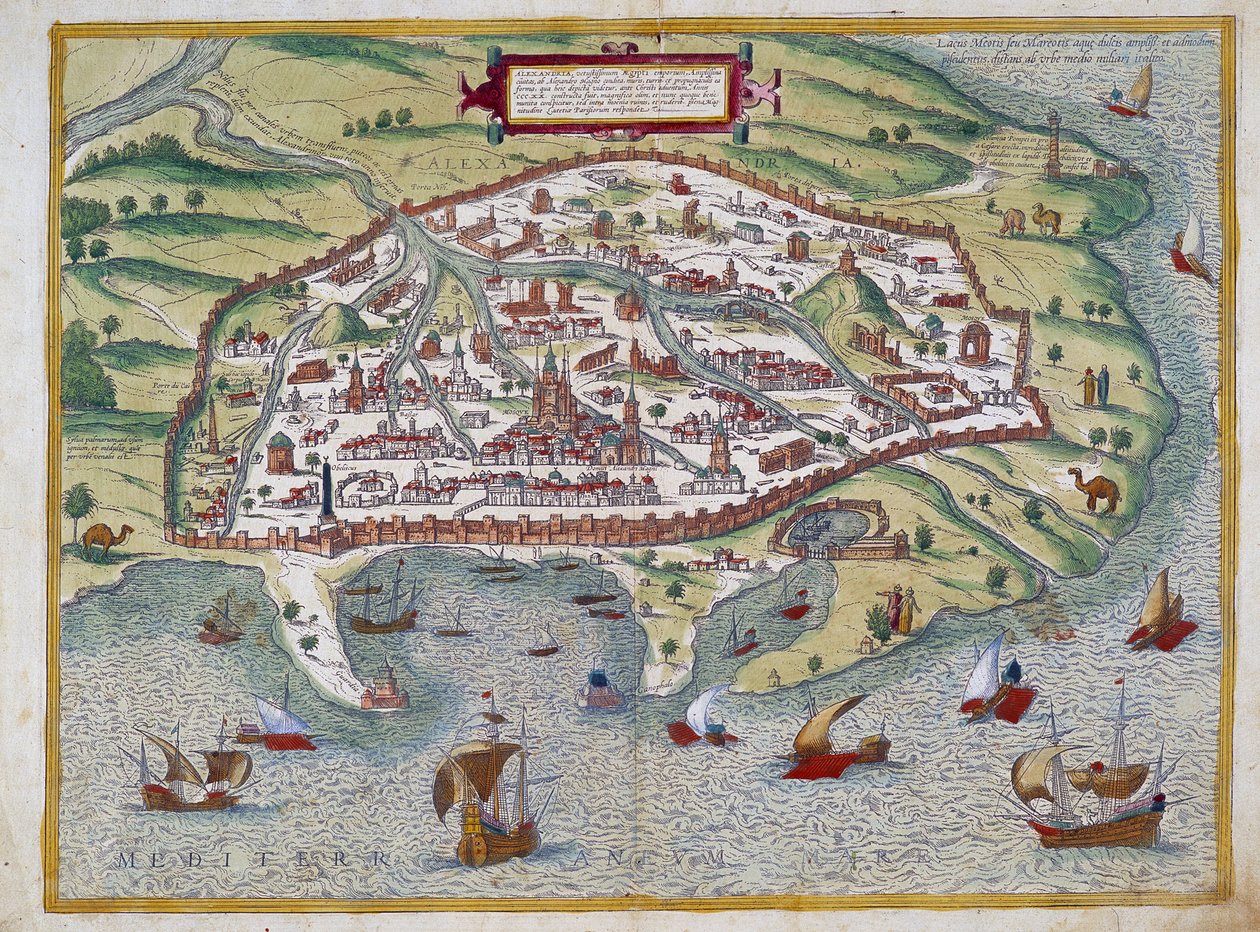 Mapa de Alexandria - por Abraham Ortelius, Antuérpia de Abraham Ortelius