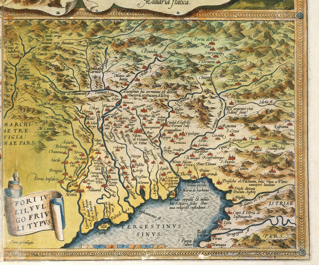 Mapa da região Friuli Venezia Giulia, do Theatrum Orbis Terrarum, de Abraham Ortelius de Abraham Ortelius