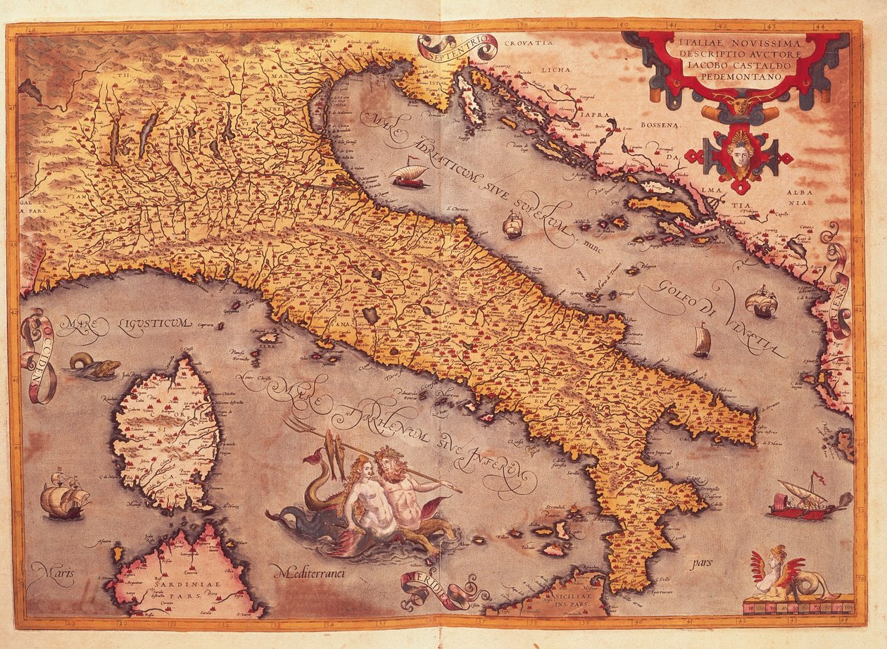 Mapa da Itália do Theatrum Orbis Terrarum, de Abraham Ortelius de Abraham Ortelius