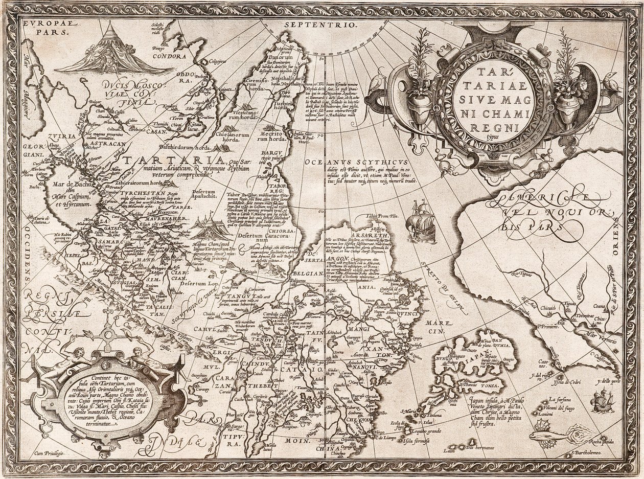 Mapa da Rússia a partir de: Velho Mundo de 1598 de Abraham Ortelius