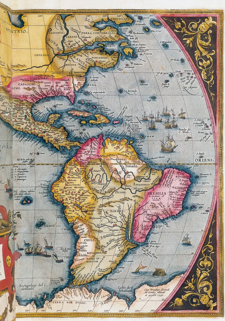 Mapa da América do Sul, por Abraham Ortelius de Abraham Ortelius