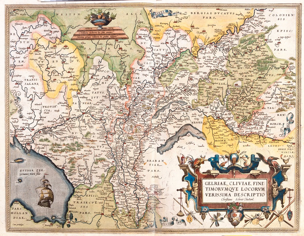Países Baixos (Província: Holanda do Norte, Flevolândia, Overijssel, Gelderland, Limburgo), Alemanha (Estado: Baixa Saxónia, Renânia do Norte-Vestefália) de Abraham Ortelius