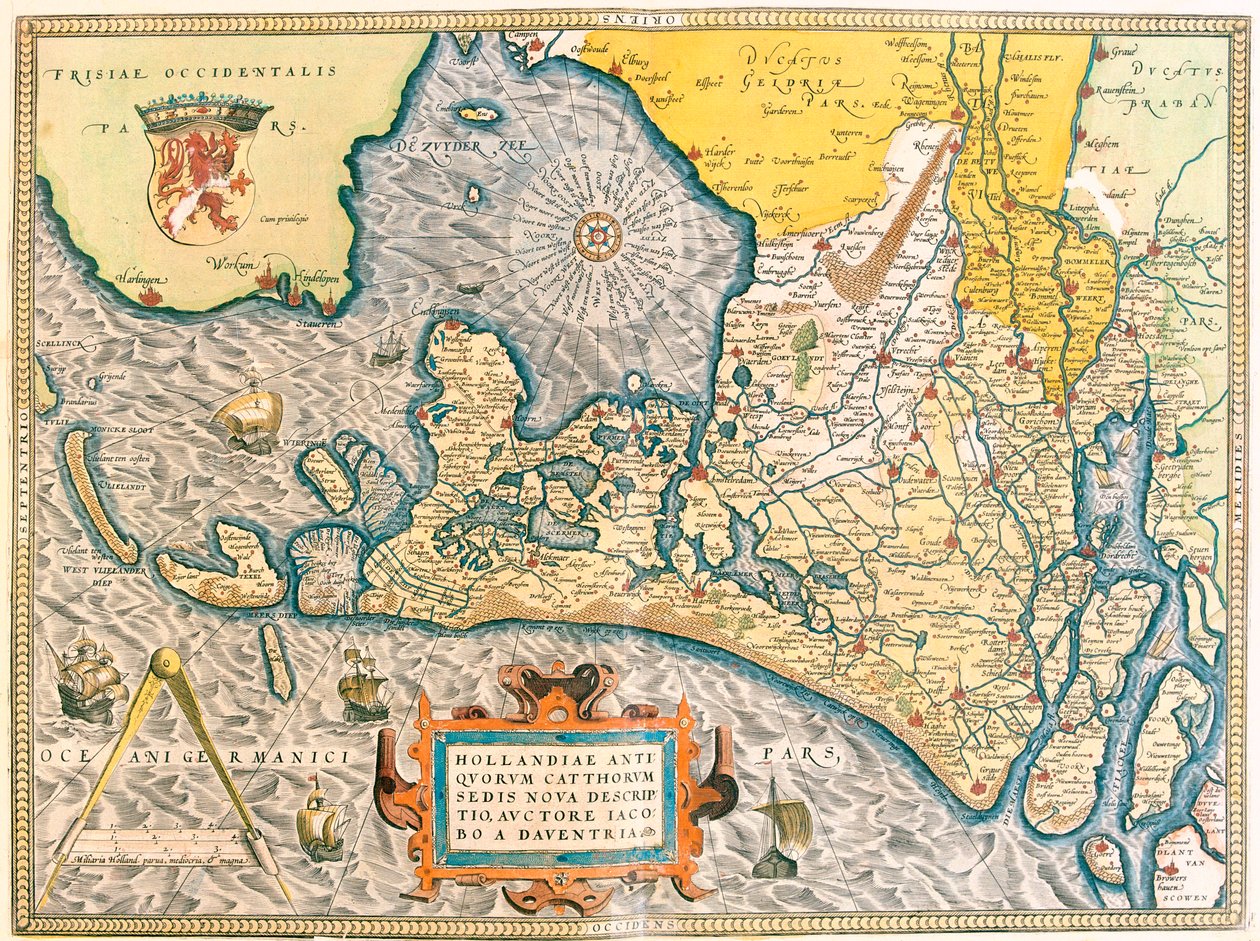 Província: Friesland, Holanda do Norte, Holanda do Sul, Brabante do Norte, Limburgo, Utrecht, Gelderland, Flevoland, Países Baixos de Abraham Ortelius